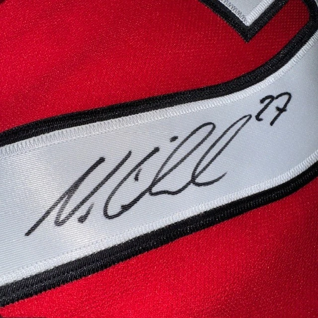 CAMISETA PERSONALIZADA FIRMADA/AUTOGRAFIADA POR NIKOLAJ EHLERS HURRICANES CERTIFICADO DE AUTENTICIDAD JSA ¡BONITA!! Foto 3 de 3