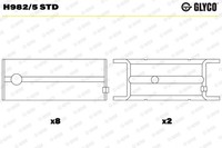 Kurbelwellenlager Glyco H982 5 STD FÜR Cadillac Chevrolet Daewoo Lada Lotus