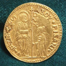 Venezia Alvise Pisani Zecchino Oro Gold Gr. 3.59 Excellent Rare