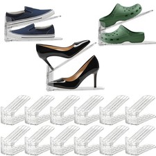 12 Pack Shoe Slots Organizer, Durable Stackable Shoe Holder for Closet Organi...