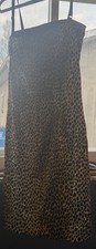 D&G Dolce & Gabbana Leopard Print Strapless Sheath Sleeveless Knee Dress