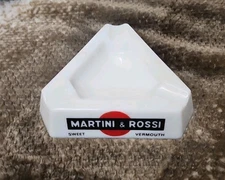 Vintage Opalex Martini Rossi Sweet Vermouth Ashtray White Triangular