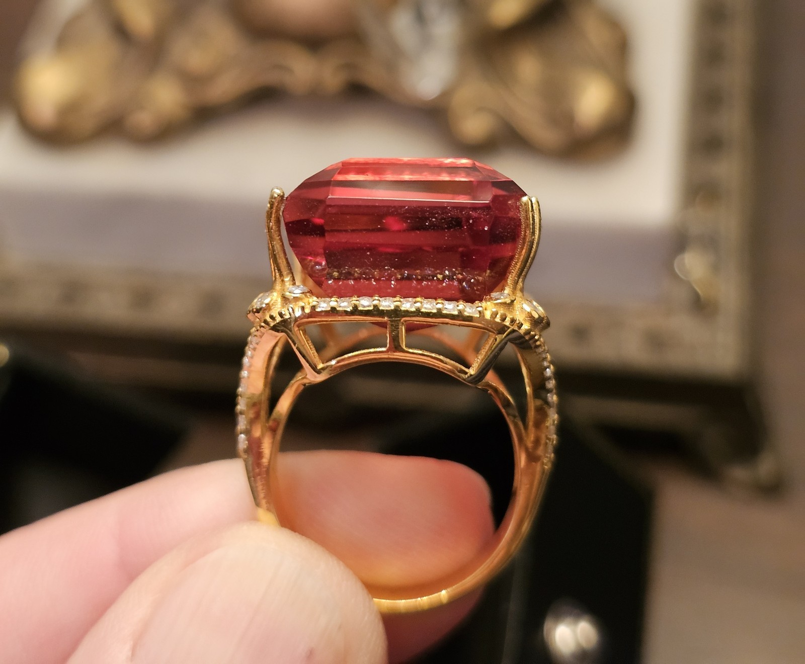 Ruby Emerald Cut 12x16mm Sami Mount Ring Sterling… - image 21