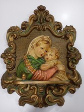 Antico quadro -gesso dipinto - Ritratto madonna della Seggiola 
