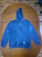 Men's Half Zip Pullover Hoodie Royal Blue Size Medium NWT Fleece Kangaroo Pocket