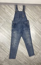 Carhartt Dungarees Women Blue Overalls Bib Denim Carpenter Workwear Lady Size M