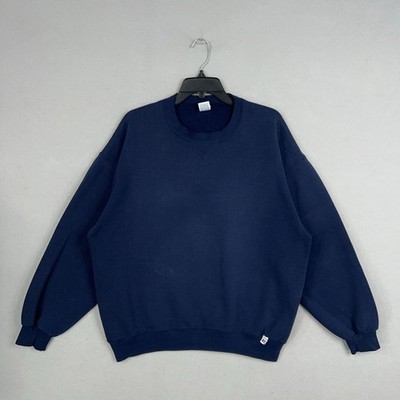 Vintage Russell Athletic Sweatshirt Mens XL Blue Blank Crewneck