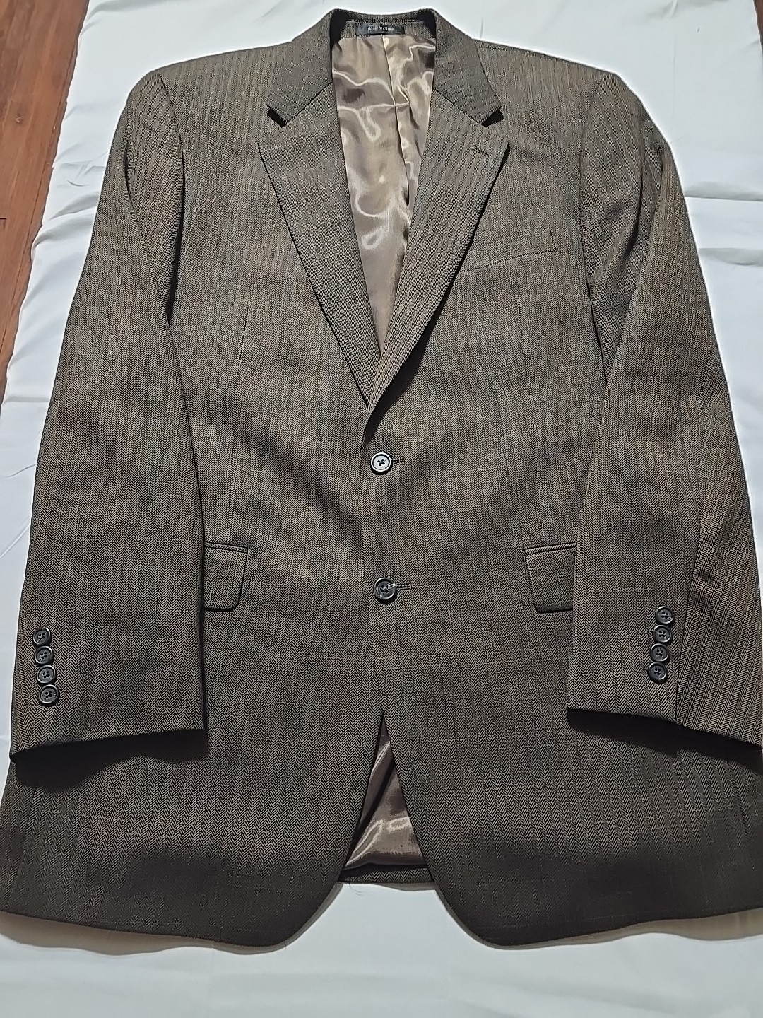 Lauren Ralph Lauren Brown Herringbone Mens SPORT COAT 42L blazer suit jacket 