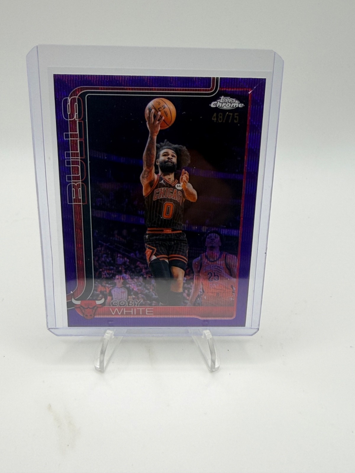 2025-26 Topps Chrome Update Coby White #93 Purple Refractor /75