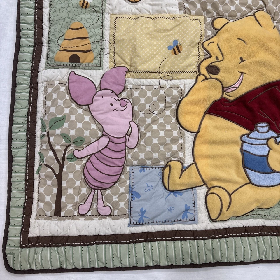 Disney Baby Winnie The Pooh Cuna Guardería Ropa de Cama Manta Sábana Polvo Volantes Set Foto 4 de 4