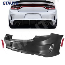 Rear Bumper Cover Fascia W/ Side Vents Fit for 2015-2024 Dodge Charger R/T SRT