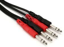 Hosa CSS-202 Stereo Interconnect Dual 1/4" TRS Male Cable - 6.6 foot