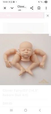 REBORN FEE/ELFE BB-SET KLEE. UNBERÜHRT. ERGIBT 14 1/2 BIS 15 ZOLL REBORN.