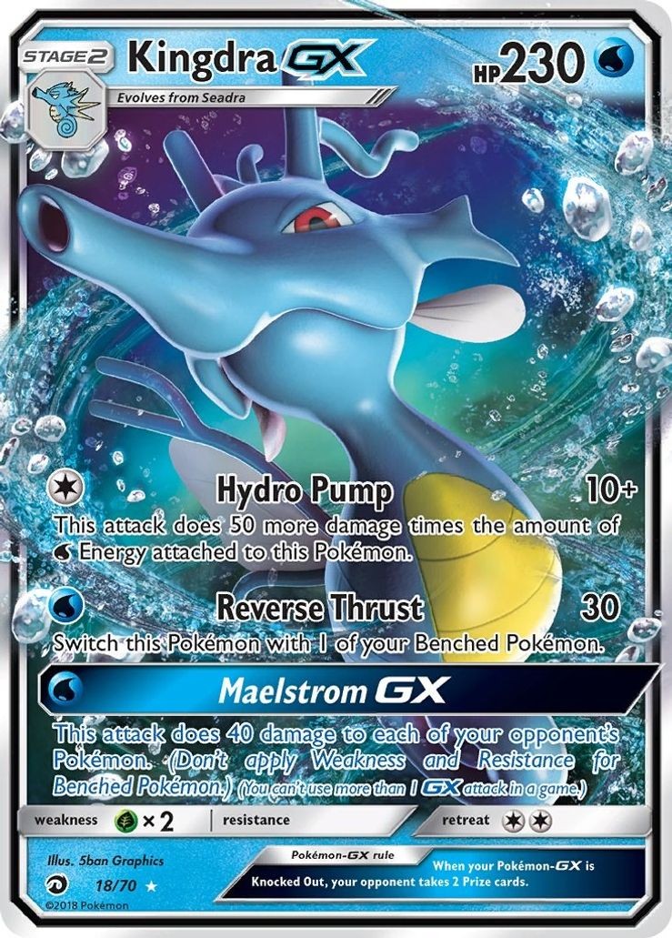 Kingdra GX - 18/70 - Pokemon Dragon Majesty Sun & Moon Ultra Rare Card NM