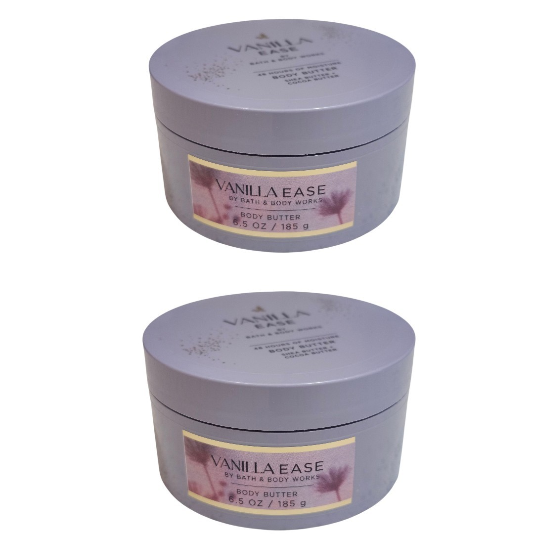 SET OF 2 NEW Bath & Body Works Vanilla Ease Body Butter, 6.5