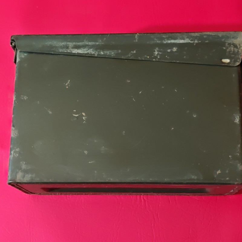Green Metal Ammunition Can with Heavy Duty Handles, Matt Finish, Rectangle