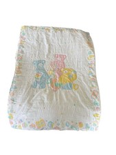 Vintage Baby Crib Bedding Set Teddy Bears Pastel Quilt Sheet Block Toy Nursery