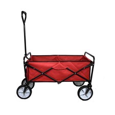 Chariot pour Jardin Pliable Caddie Utilité Brouette Rouge Transport Remorque