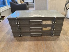 Brumberger 35mm Slide Metal Storage File Case Box X 3 Model 1149 Lot of 3 Nice