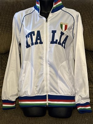 Vtg White Italia Venice Collection Track Jacket Italy Logo Retro