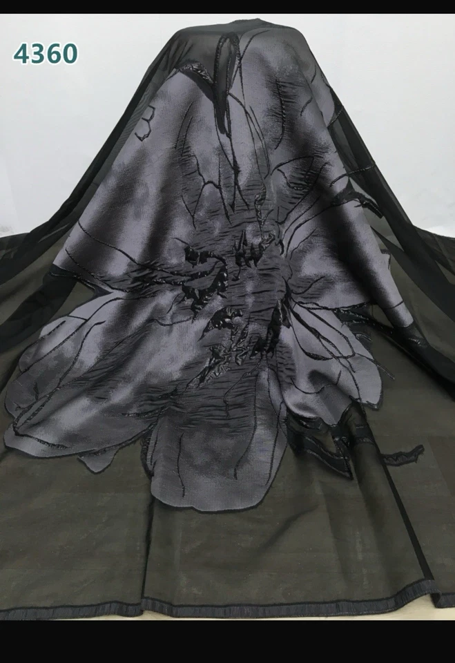 Flor de brocado africano de lujo jacquard, 5 yardas Foto 3 de 3