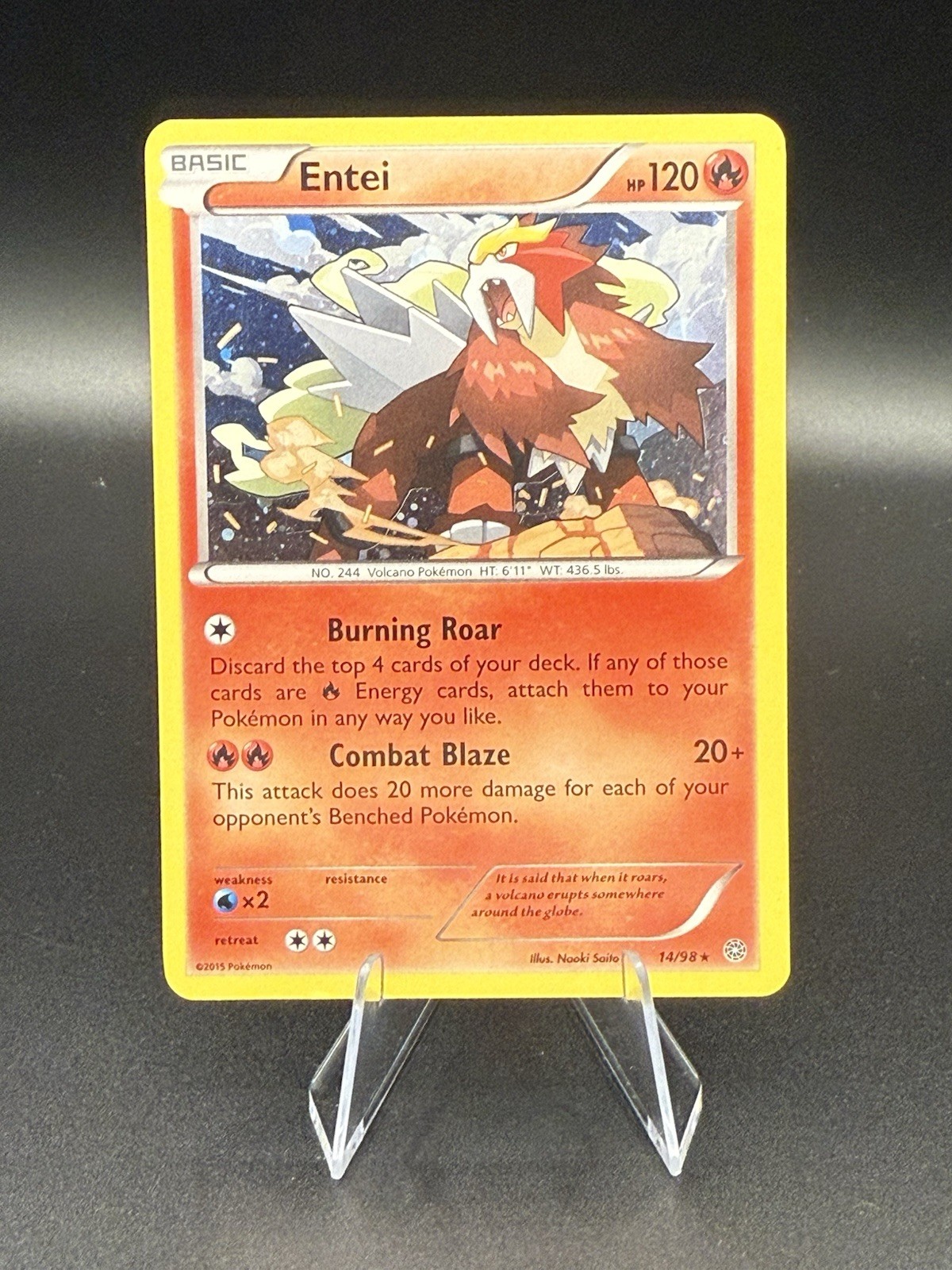 Entei 14/98 Cosmos Holo Rare Ancient Origins Pokemon TCG - MP