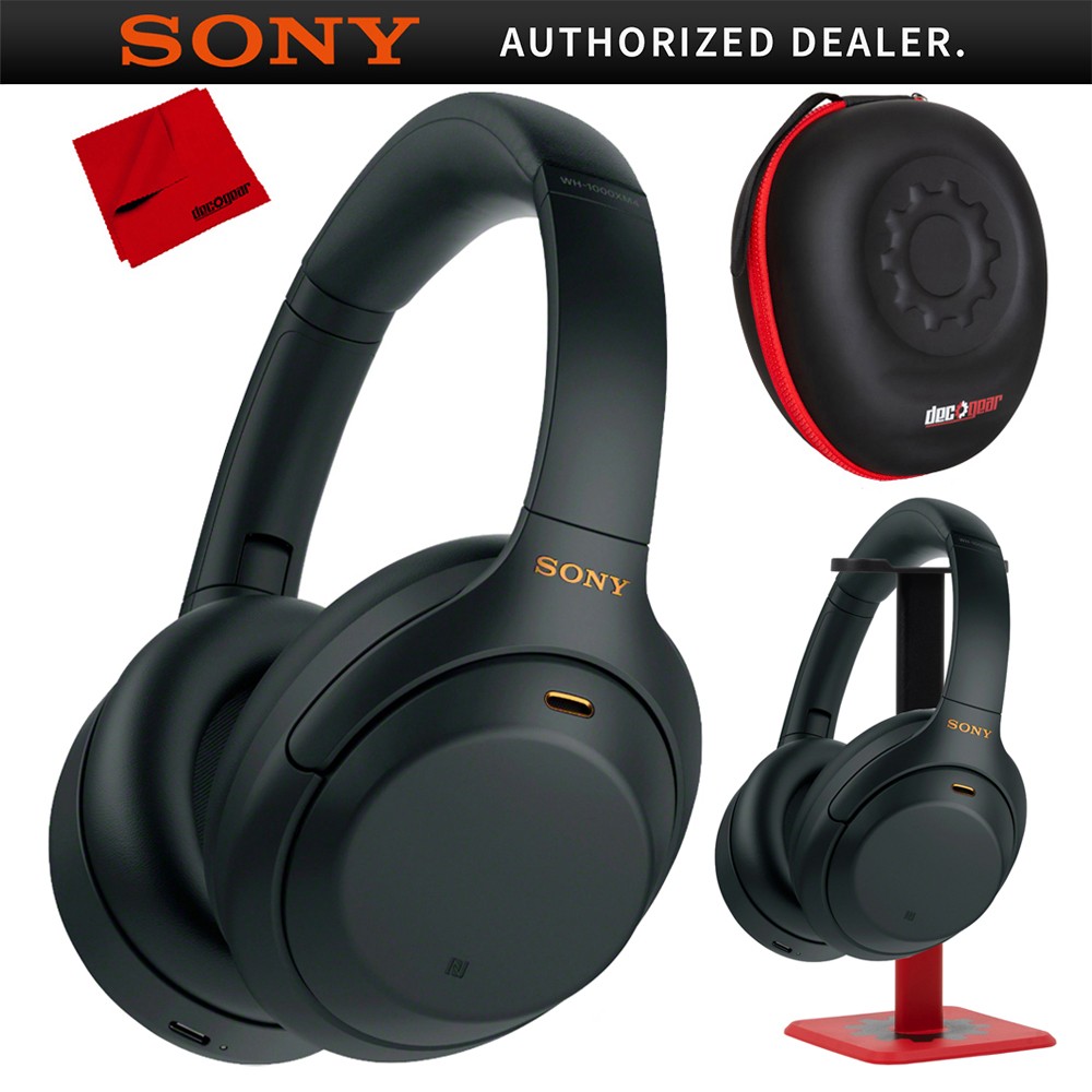 Sony WH1000XM4/B Noise Cancelling Wireless Headphones WH-1000XM4/B Pro Stand Kit