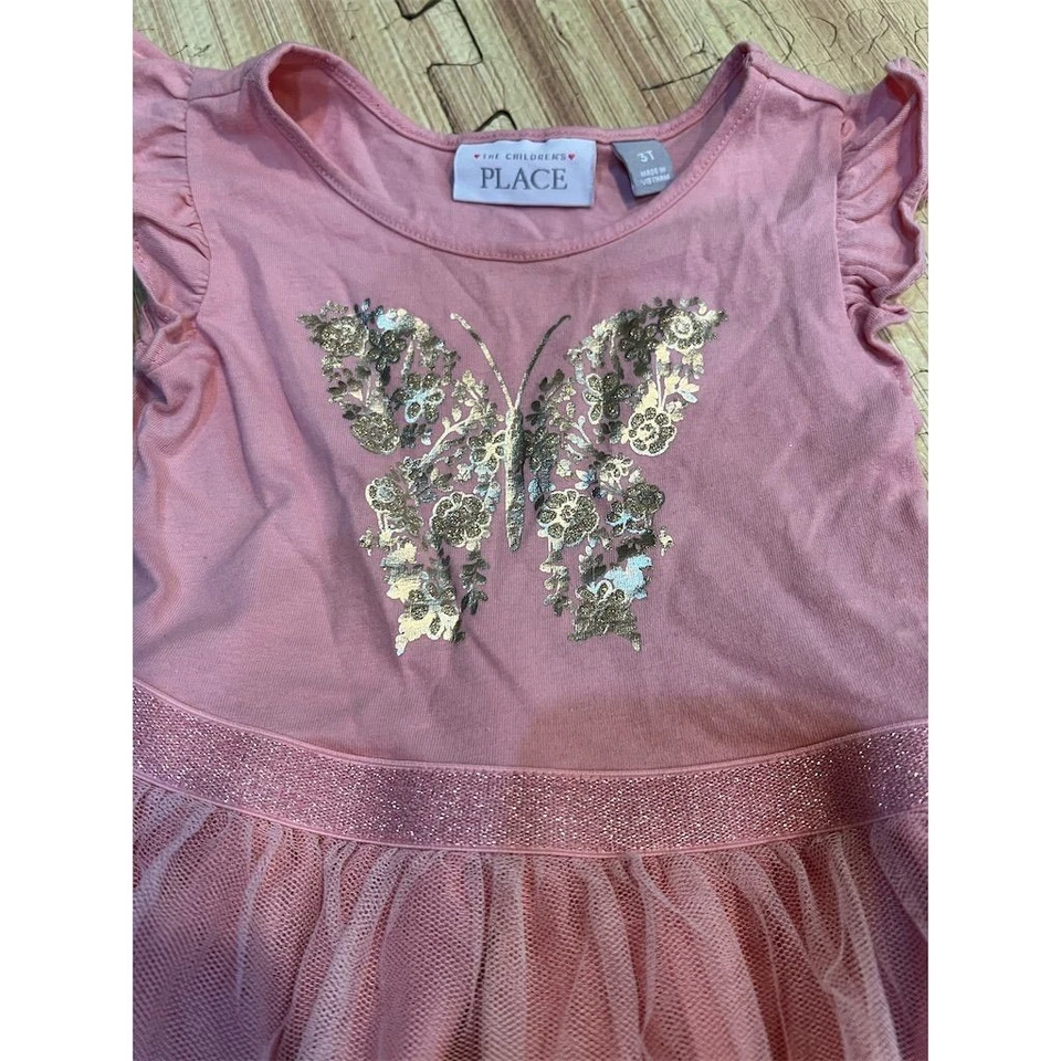 Vestido Tutú Mariposa Lentejuelas Rosa 3T The Children Place Niñas Ropa de Fiesta. . Foto 3 de 4
