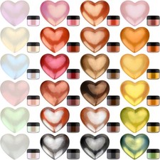 Metallic Pigment Pulver - 24 Farben Epoxidharz 24 x 5g, Mehrfarbig 