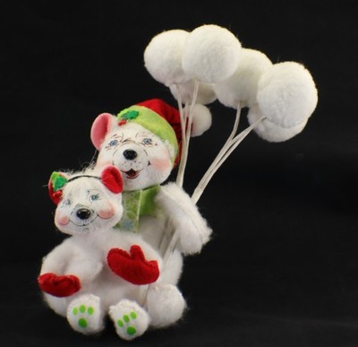 Annalee Doll SNOWFLAKE BEAR & CUP 6'' Winter Whimsical Flexible Expressive Face