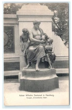 Vintage Kaiser Wilhelm Denkmal Hamburg Lithograph Postcard 5.5x3.5 in