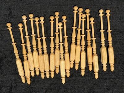 Bobbin Lace Spool Lot Turned Wood Used 32