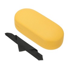 Hard Shell Eyeglasses Case, Litchi Grain Large Glasses Case, Yellow