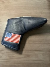 Golf Putter Blade Headcover USA White American Flag Embroidered, New