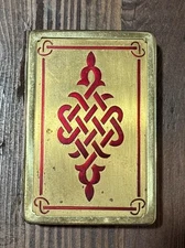 Crowning Touch Brass Satin Lined Celtic Design Trinket Box