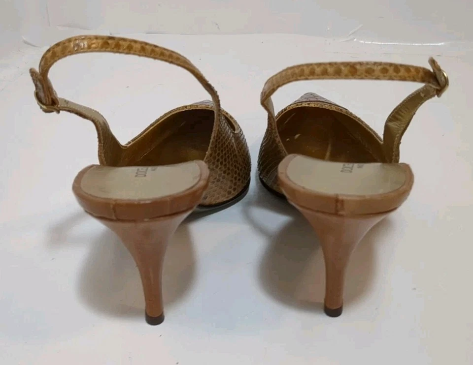 Dolce&Gabbana Para Mujer Talla 6 Punta Punta Tacón Zapatos Dorado Estampado Animal Cuero Foto 4 de 4