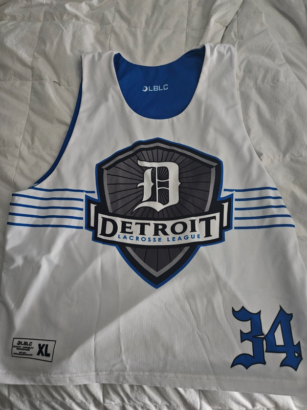 LBLC Detroit Lacrosse League Team Issued Reversible Lacrosse Jersey