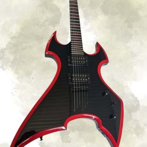 Black-bound Red Electric Guitar  HH Pickups Laurel Fingerboard  Mahogany Body