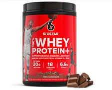 Six Star Whey Protein Powder Plus - Muscle Building & Recovery Formula with Whey