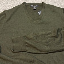 Banana Republic Mens V Neck Merino Wool Sweater Olive Green Size S New With Tags