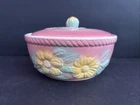 Vintage MCM Hull Pottery Sun Glow Floral Covered Casserole Dish Pink & Yellow