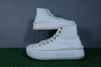 Converse Chuck Taylor All Star Move Shoes Womens Size 6 White Leather 572279C