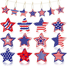 24Pcs 4Th of July Hanging Ornaments Independence Day Tree Decorations for White