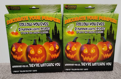 2 NEW - Pumpkin Masters  Constant Pumpkins Lights. (2 pumpkin lights in 1 box)