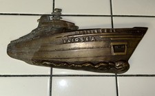 Vintage TSS FAIRSEA Heavy Brass Plaque SITMAR CRUISES Nautical Decor 13” SHIP