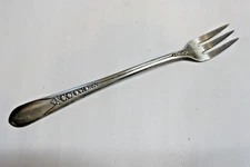 Wm Rogers Mfg Co Priscilla Lady Ann Silverplate Pickle Cocktail Fork 5.5"