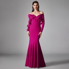 Fashionable V-neck Mother of the Bride Dress Flower Appliques Off the Shoulder