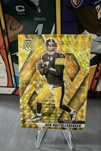 Ben Roethlisberger -2025 Panini Mosaic #9 Reactive Yellow Mosaic Prizm