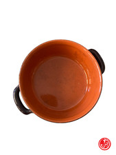 Ciotola In Terracotta Artigianale Pugliese – 20 Cm, Giallo Ocra, Smalto Bianco, Stile Rustico