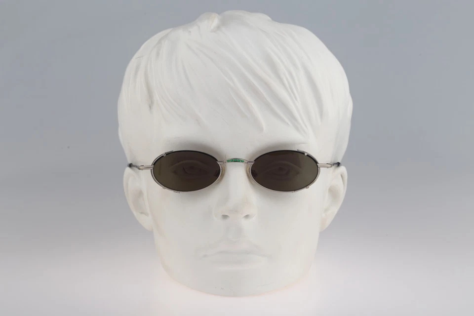 Robert Rudger 2090 010 K9, 90s Plata y Negro Gafas de sol Ovaladas Hombre y Mujer, Nuevo de Lote Antiguo Foto 2 de 4